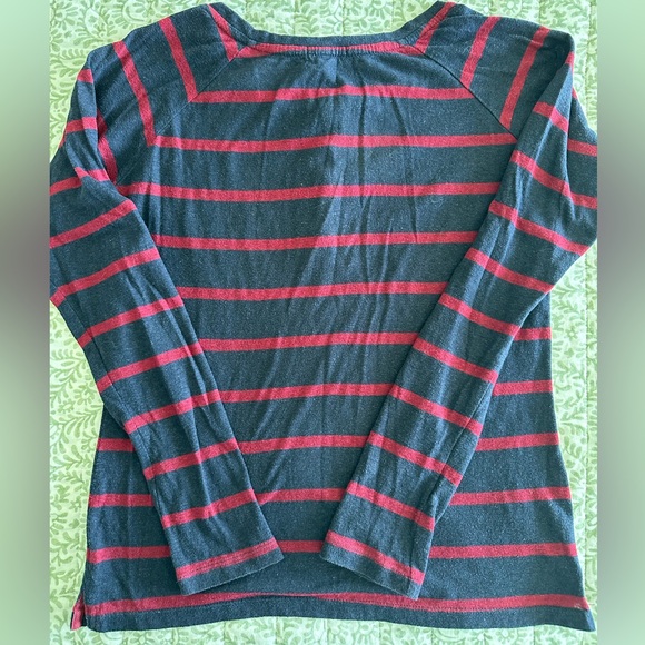 Forever 21 Navy and Red Button-Up striped Top - Picture 5 of 5